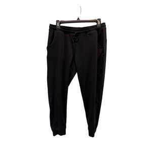 yogipace black cropped joggers with pockets - L